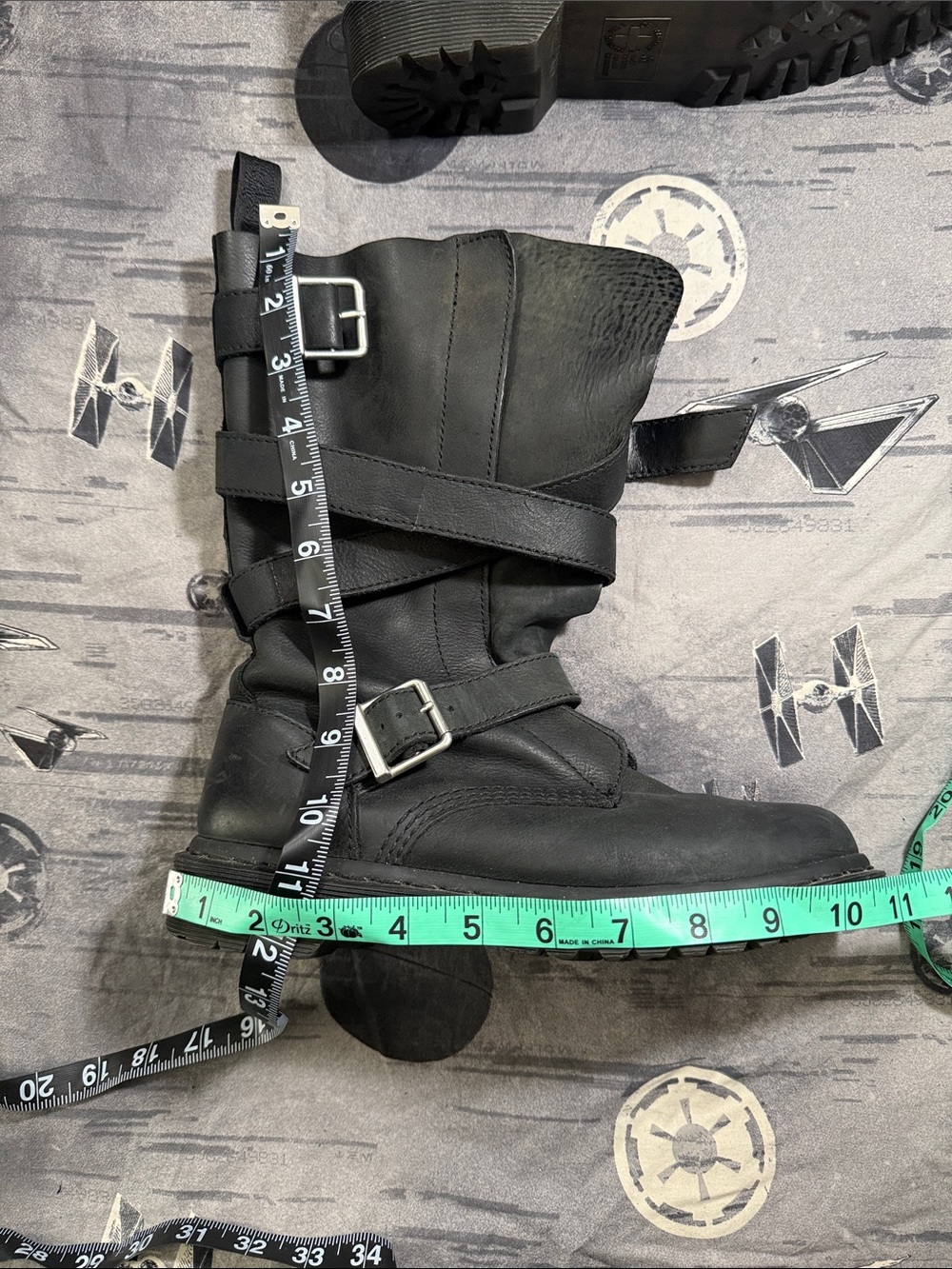 EUC DR MARTEN LAUREN STRAPS LEATHER MID CALF BOOTS SZ 8 - Picture 10 of 11